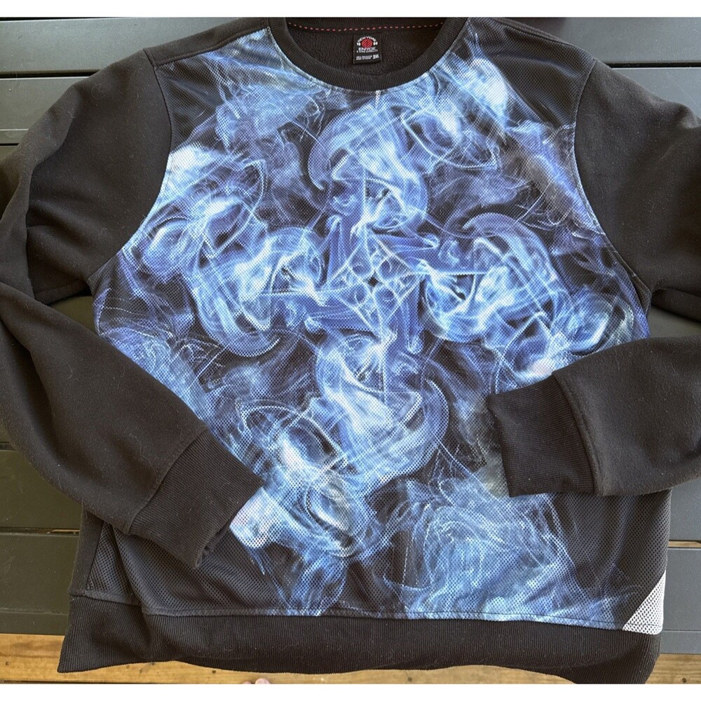 BIG & TALL ENCYE 3D Graphic Design Sweatshirt Black/Blue Size 3XL GUC